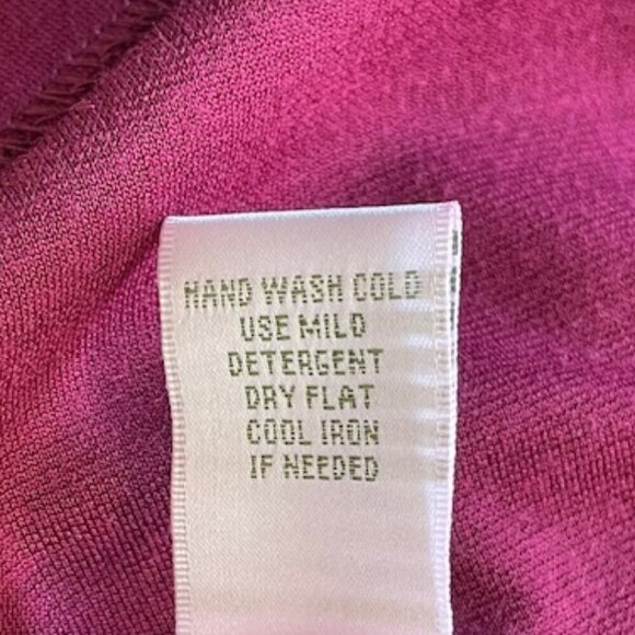 DONNA MORGAN Colorblock Shift Bordeaux Long Sleeve Faux Leather Trim Dre… - Picture 12 of 16